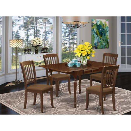 East West Furniture 5 Piece Monza Dining Set - Mahogany MZDA5-MAH-C